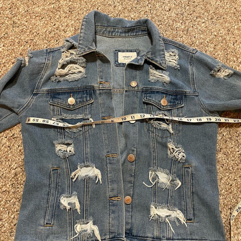 Distressed Blue Denim Jacket Size Small - Picture 9 of 9